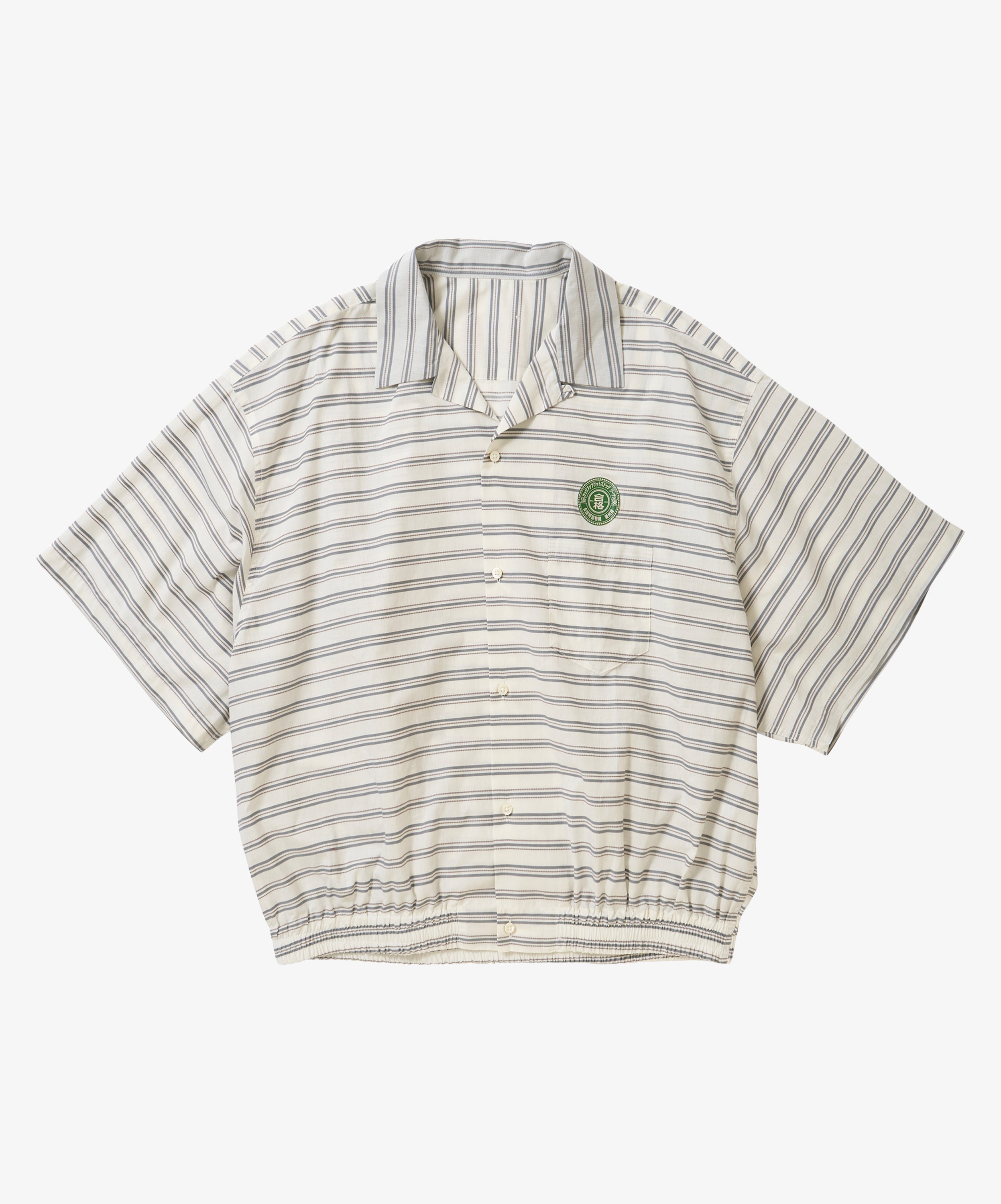banshu ori ribbed shirts horizontal stripes short sleeve