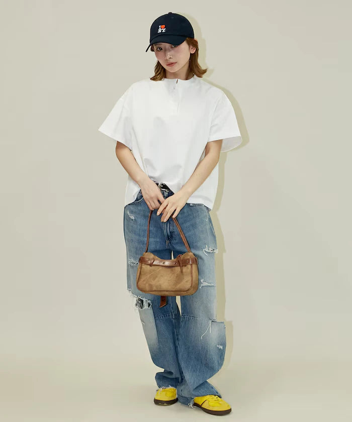 <contact cool> Cool Ponte Henry Neck T-Shirt Limited Release