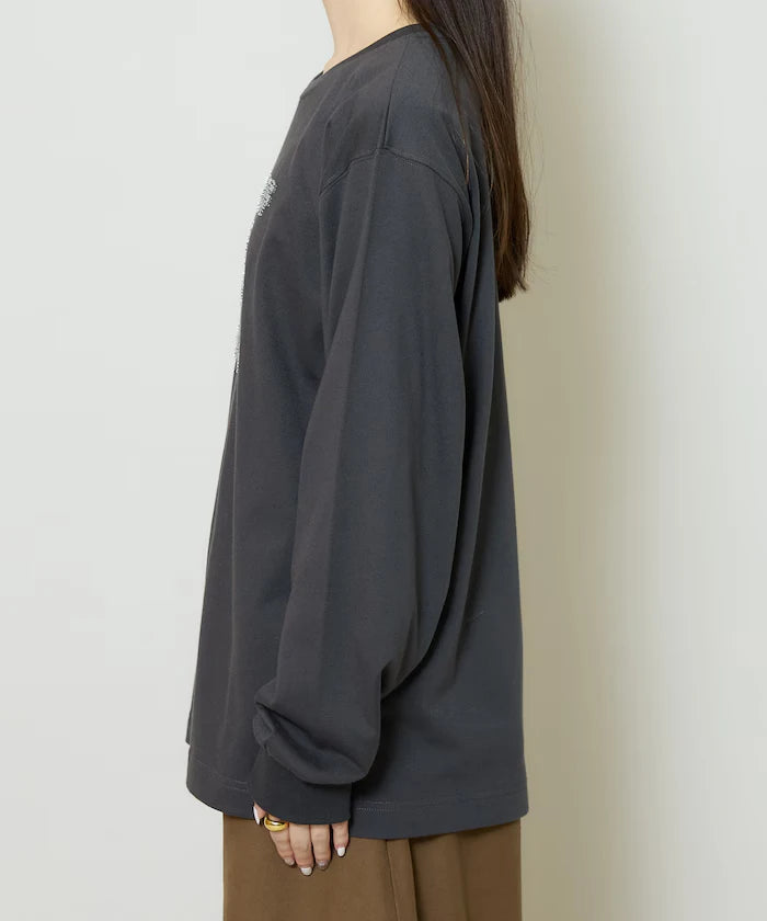 Box Logo Bead Embroidery Big Silhouette Long Sleeve T-Shirt Limited Edition