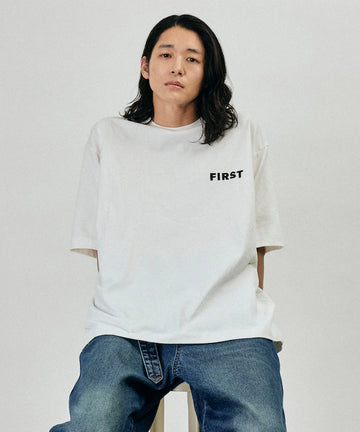 6 Ounce Front Logo Embroidered Crew Neck T-Shirt / One Point Design T-Shirt Left Chest Embroidery First Limited Edition