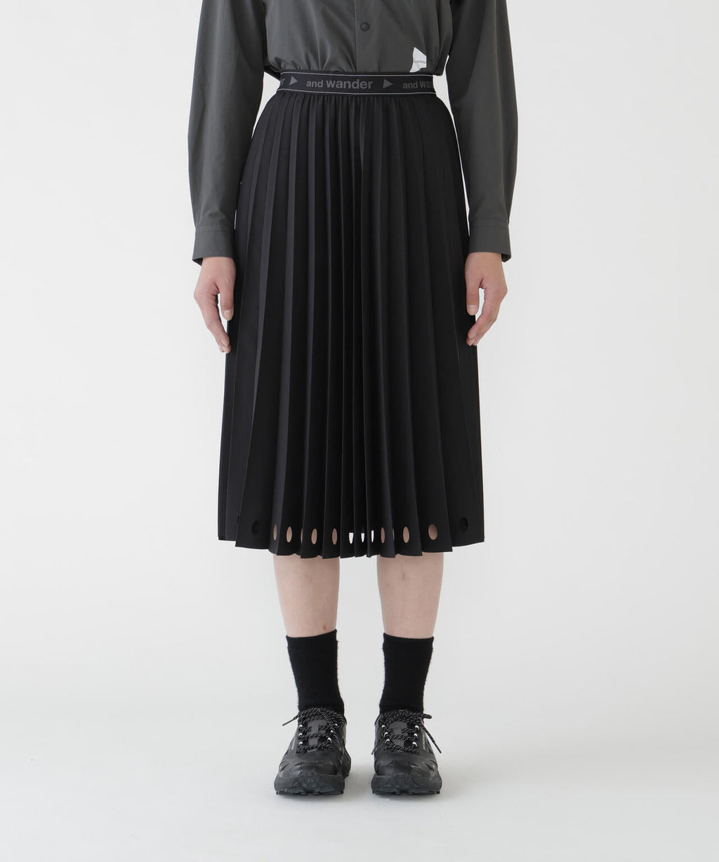 PE melange twill pleats skirt (W)