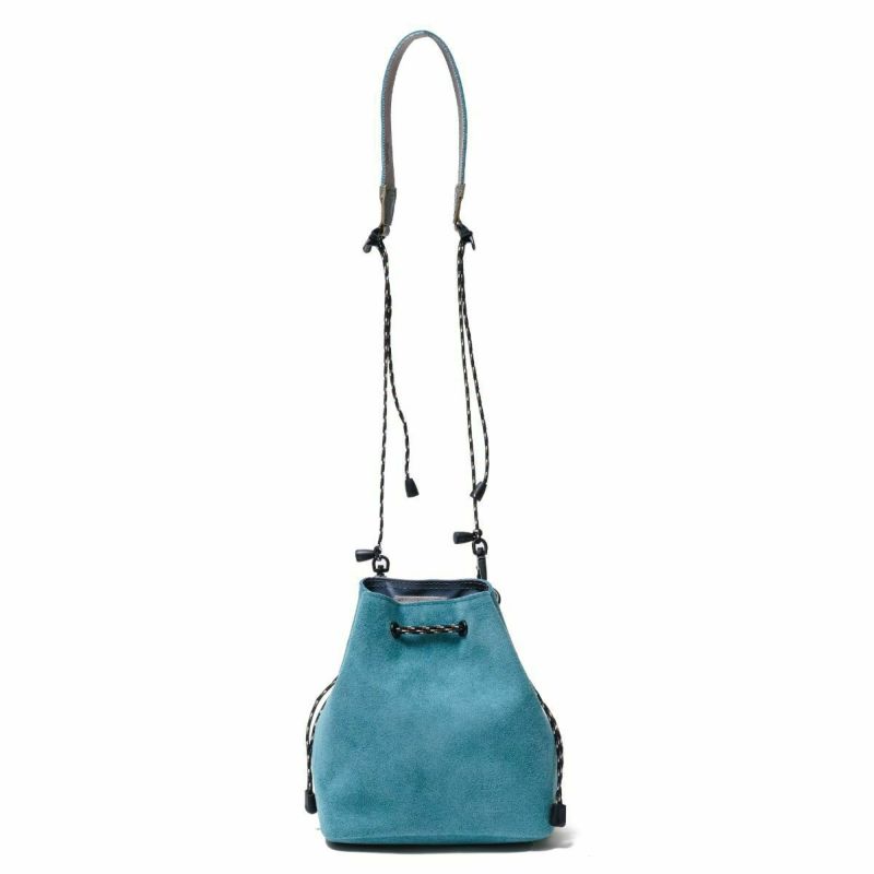 WATER PROOF SUEDE MINI DROW STRING SHOULDER/TURQUOISE