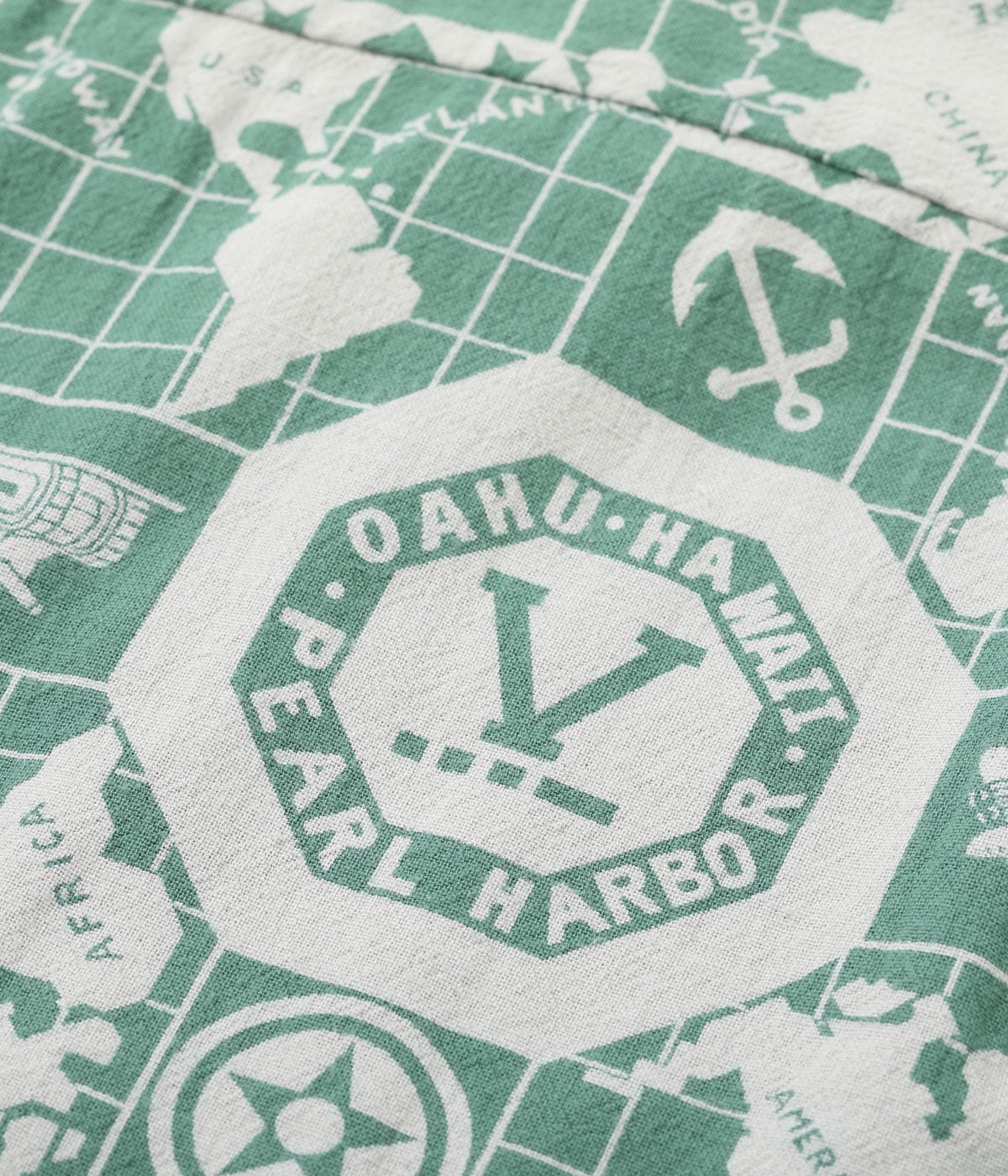 COTTON CANVAS OPEN SHIRT “PEARL HARBOR HAWAII”