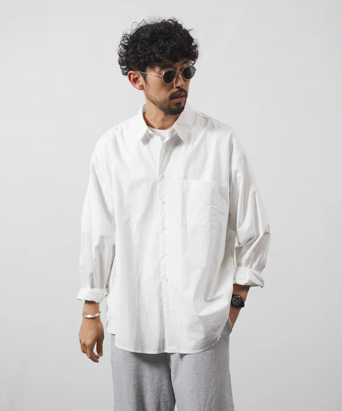 <New Color Added> Relaxed Fit Broad Shirt / Regular Collar / Long Sleeve