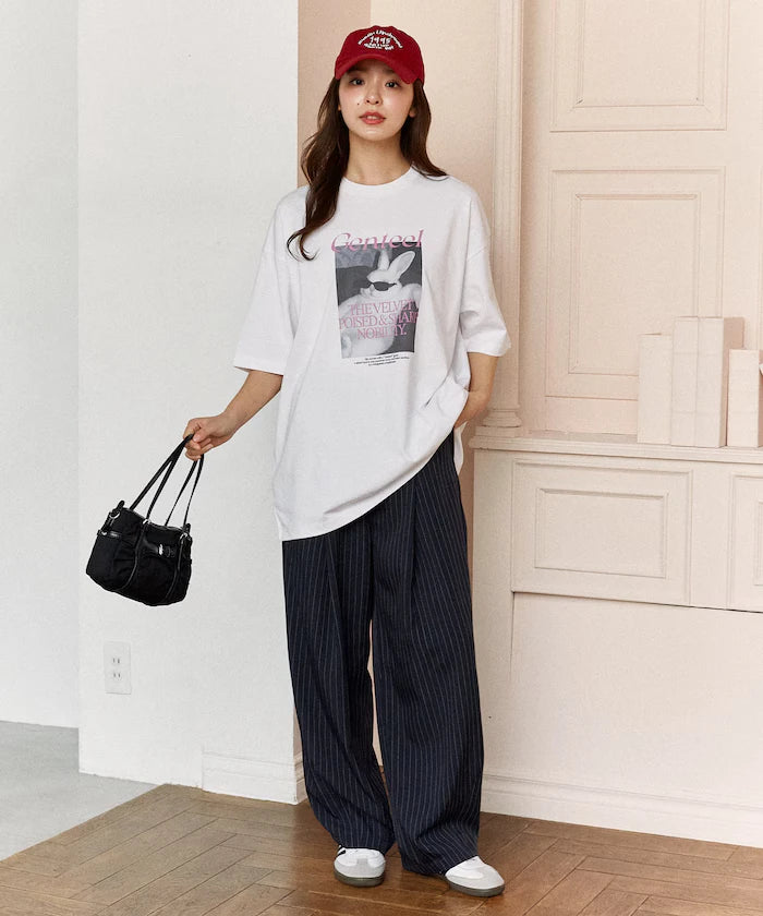 <Functional Material> Genteel Rabbit Print T-Shirt Limited Edition