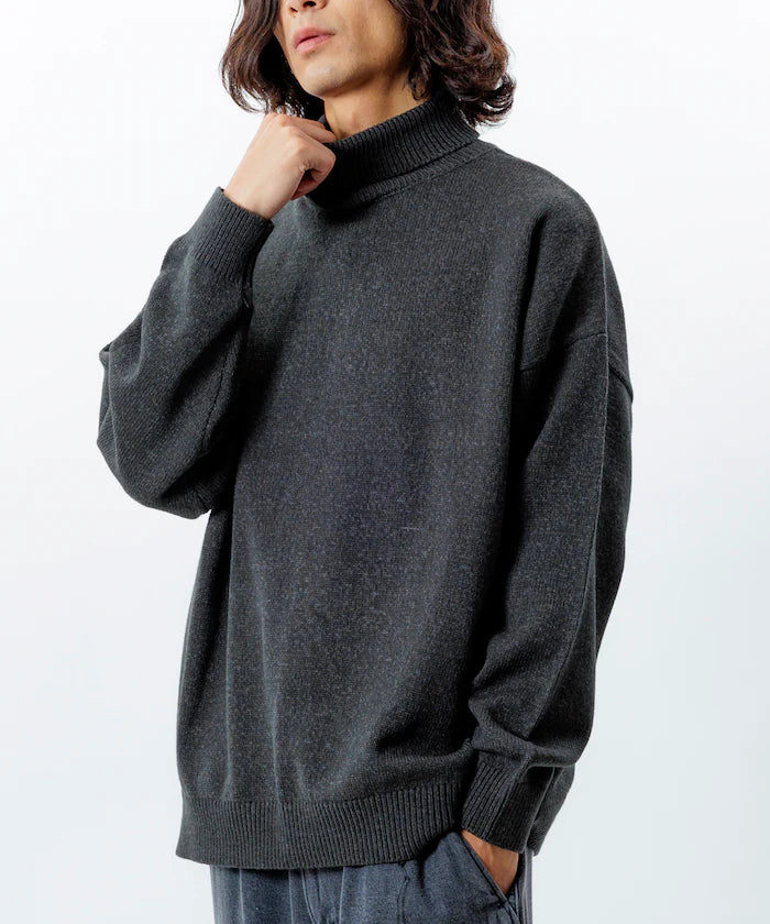 Relaxed Fit Easy Care Washable Turtleneck Knit