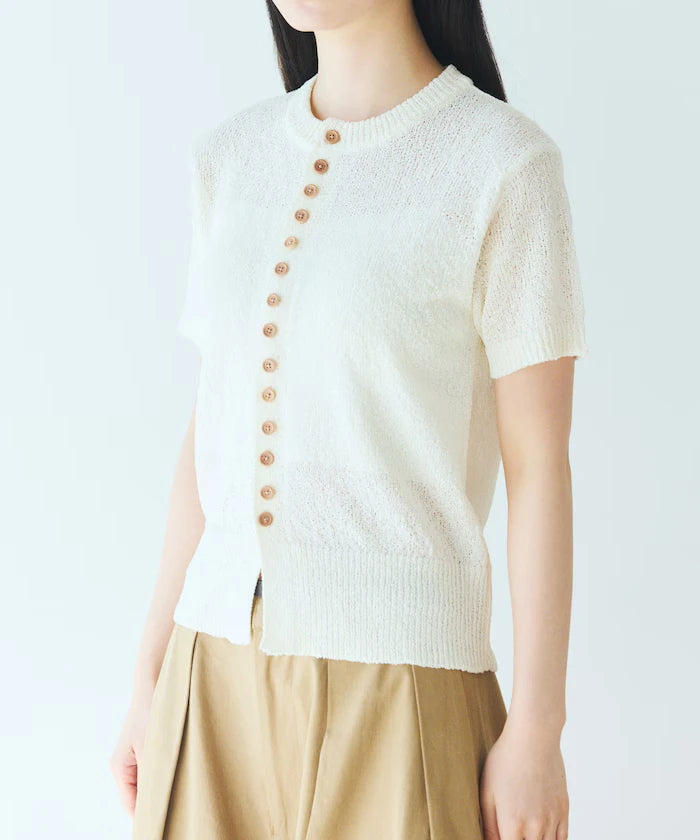Wood Button Boucle Cardigan
