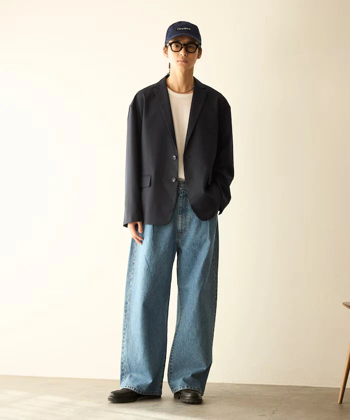 Sleeve-Contrast Tailored Jacket / Relaxed Fit