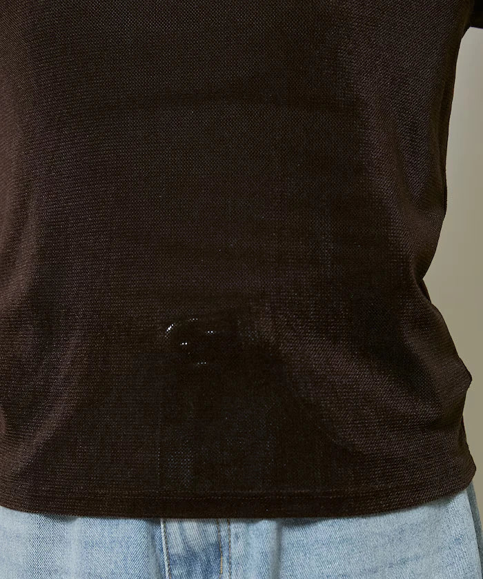 Puff Sleeve Sheer Flocky T-Shirt Limited Edition
