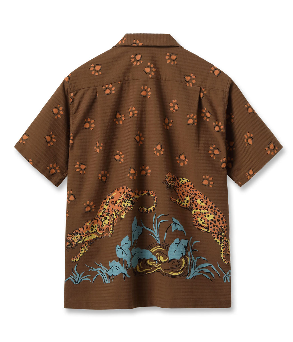 Dobby Cotton Open Shirt 'Leopard'
