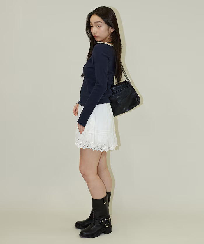 Lace Insert Long Sleeve T-Shirt
