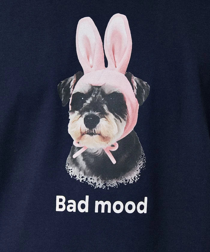 <Functional Material> Bad Mood Dog Print T-Shirt Limited Edition