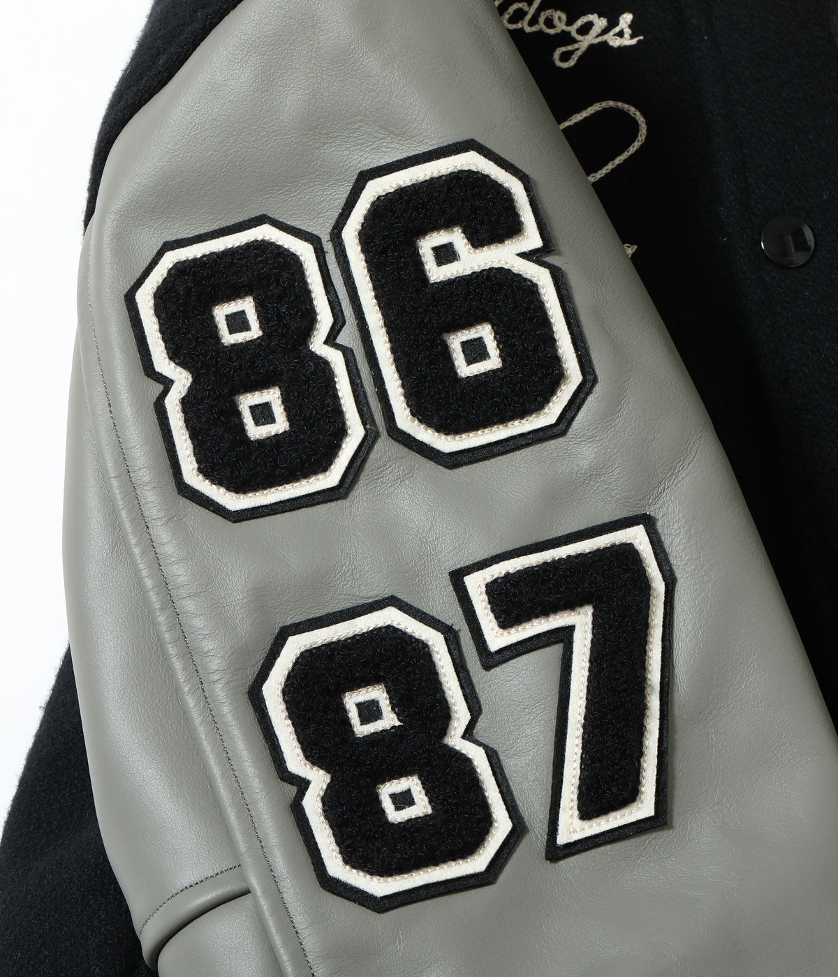 30oz. WOOL MELTON AWARD JACKET “BULLDOGS” (BLACK)