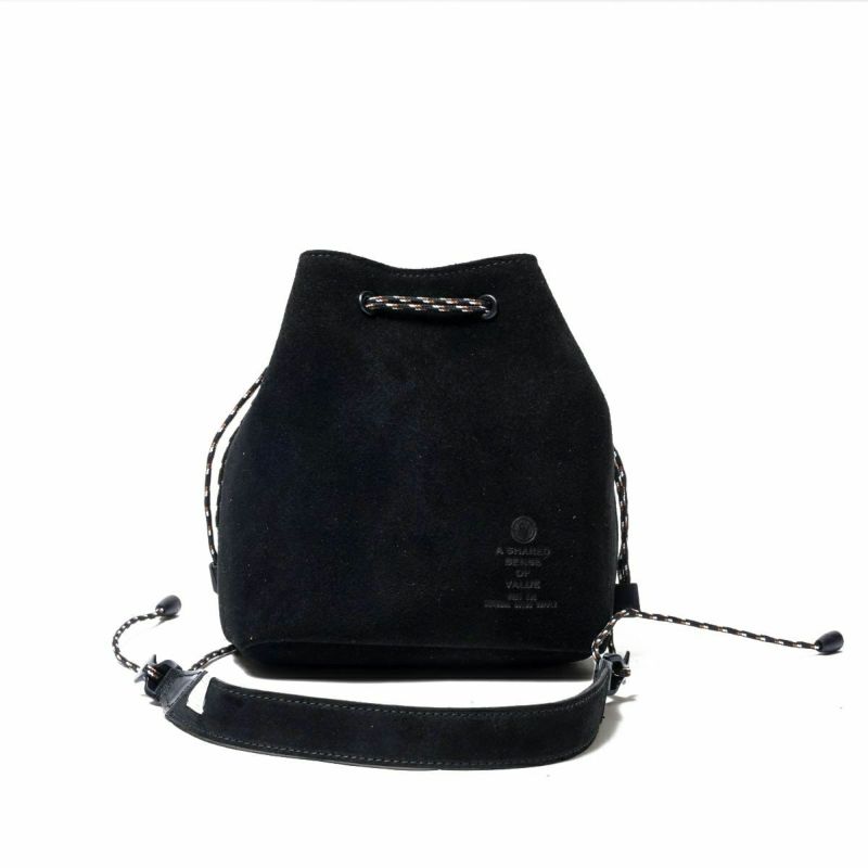 WATER PROOF SUEDE MINI DROW STRING SHOULDER/BLACK
