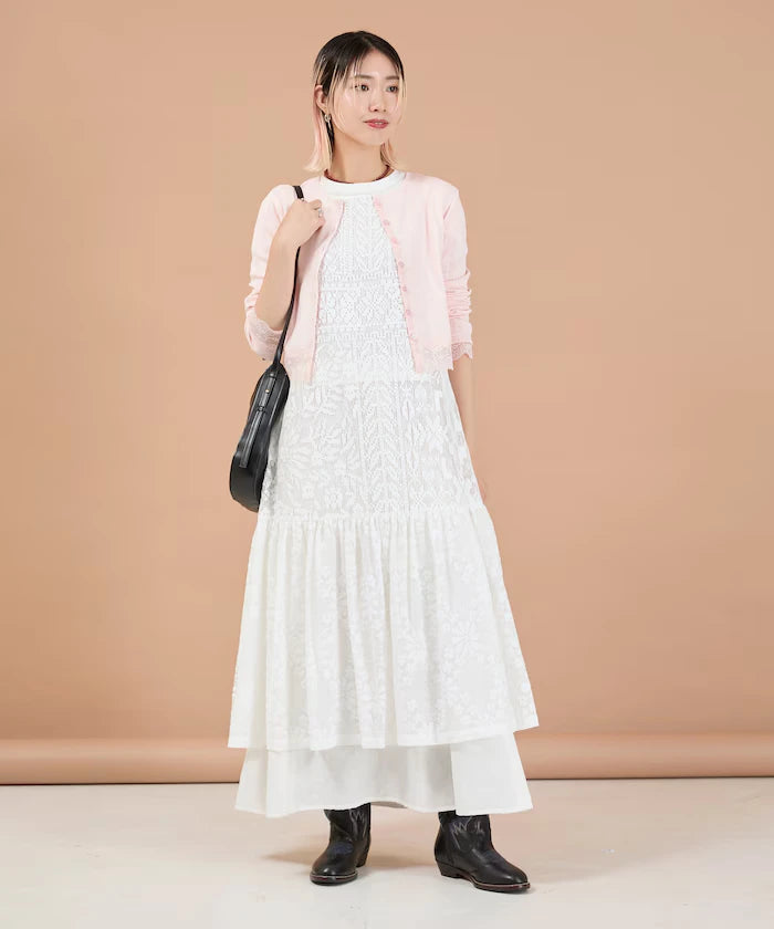 2WAY Lace Tiered Sleeveless Dress