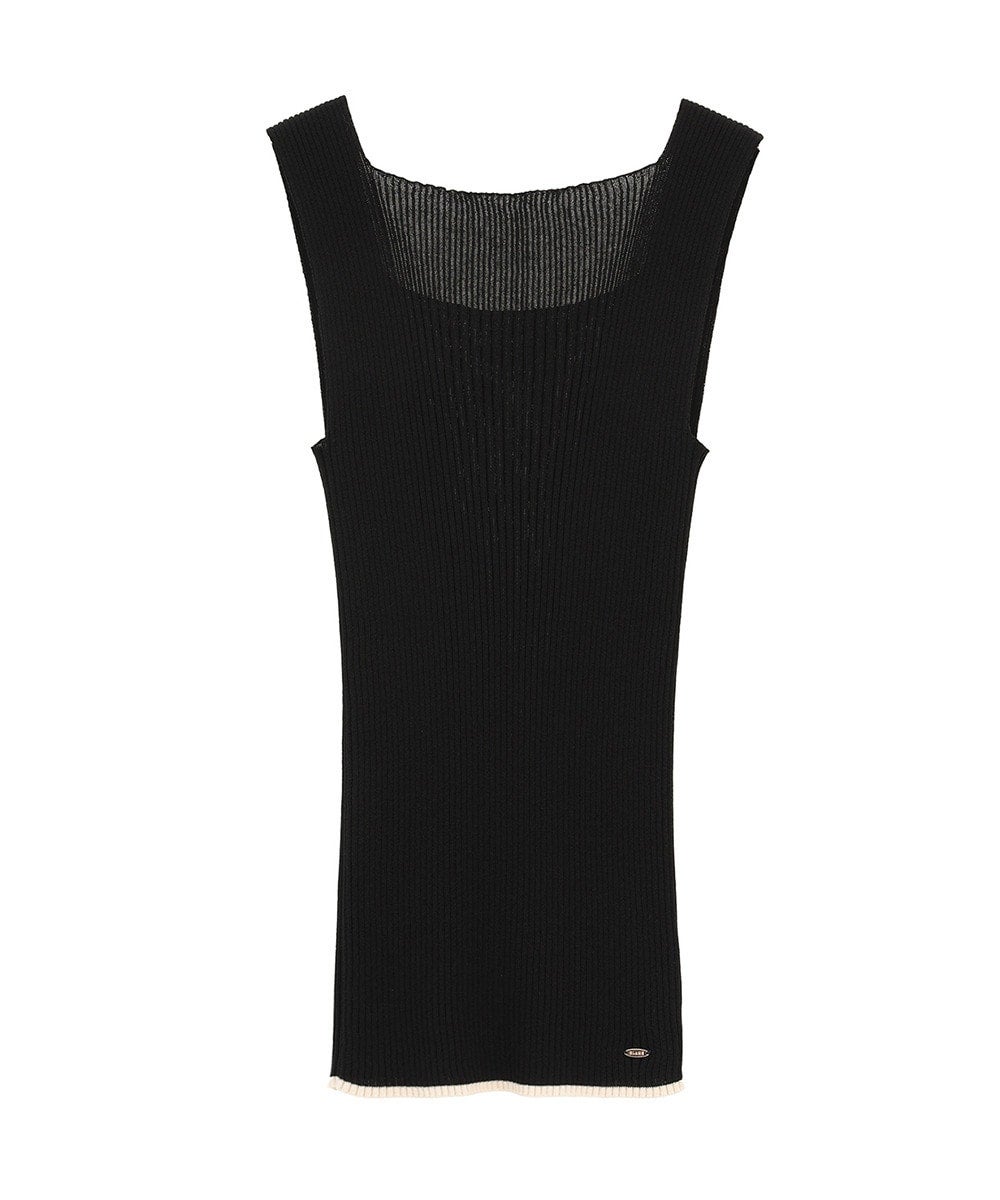 W FACE CONTRAST HEM RIB KNIT TANK TOPS