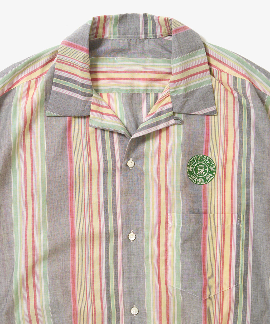 banshu ori ribbed shirts multi stripe short sleeve