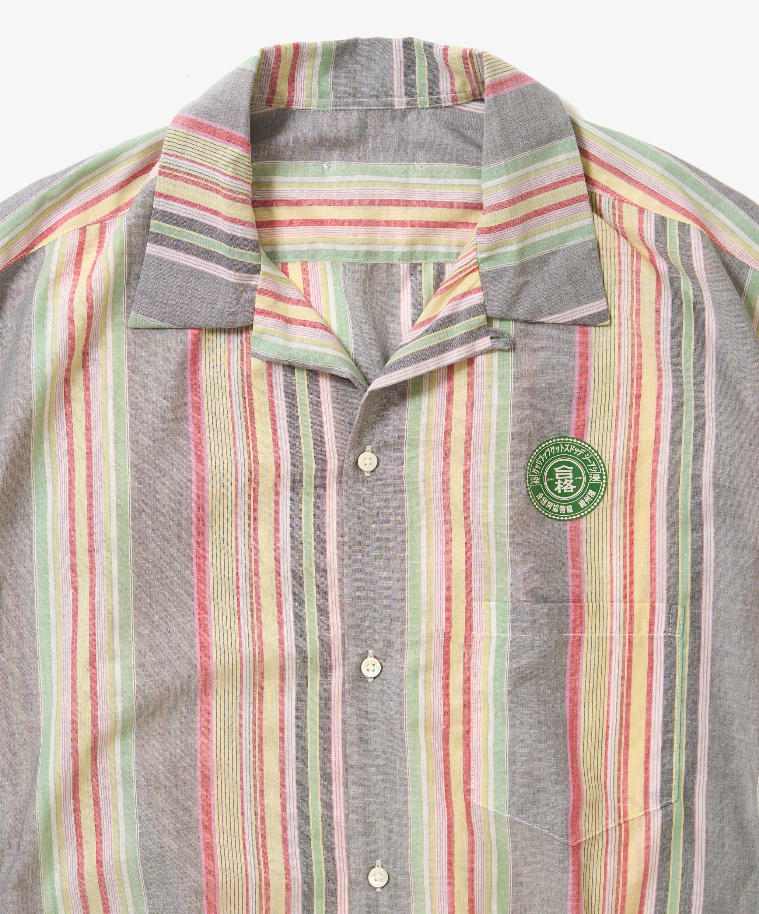 banshu ori ribbed shirts multi stripe short sleeve