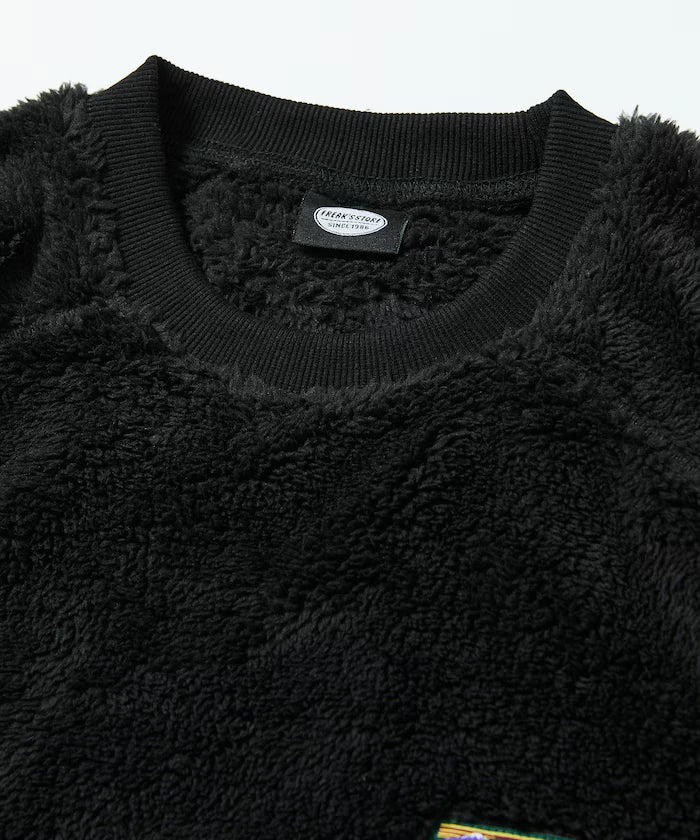 Relaxed Fit Raglan Sleeve Shaggy Fleece Pullover