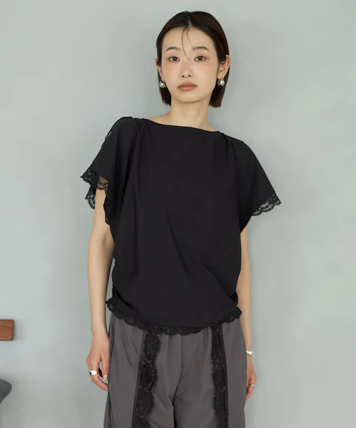 Handkerchief Sleeve Shirring Blouse