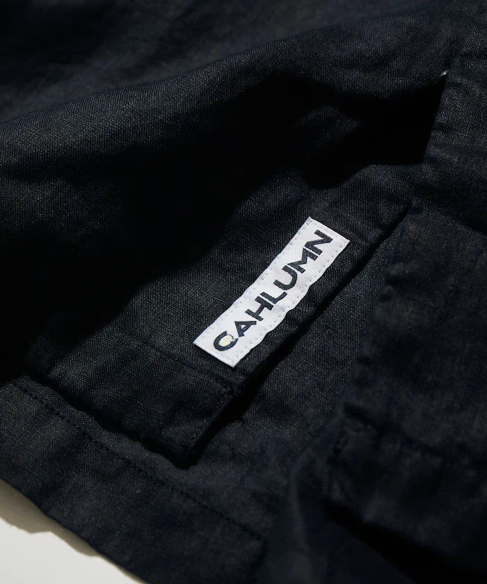 Linen Open Collar Short Sleeve Shirt