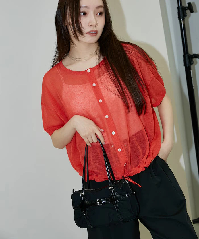 Washable Linen Hem Cord Summer Knit Cardigan Limited Edition
