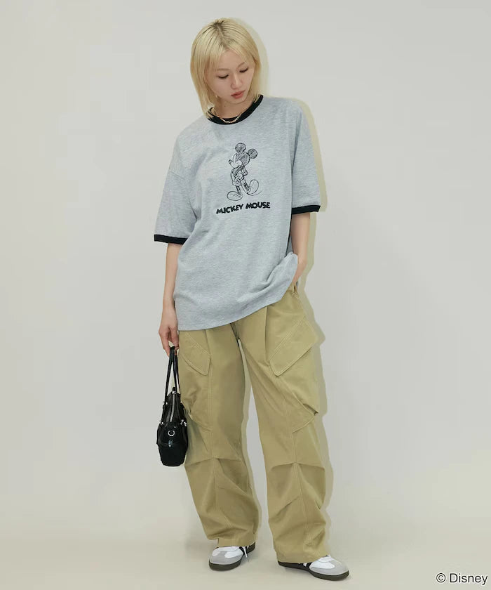 <Functional Material>Mickey Mouse/Sketch Ringer T-Shirt Limited Edition