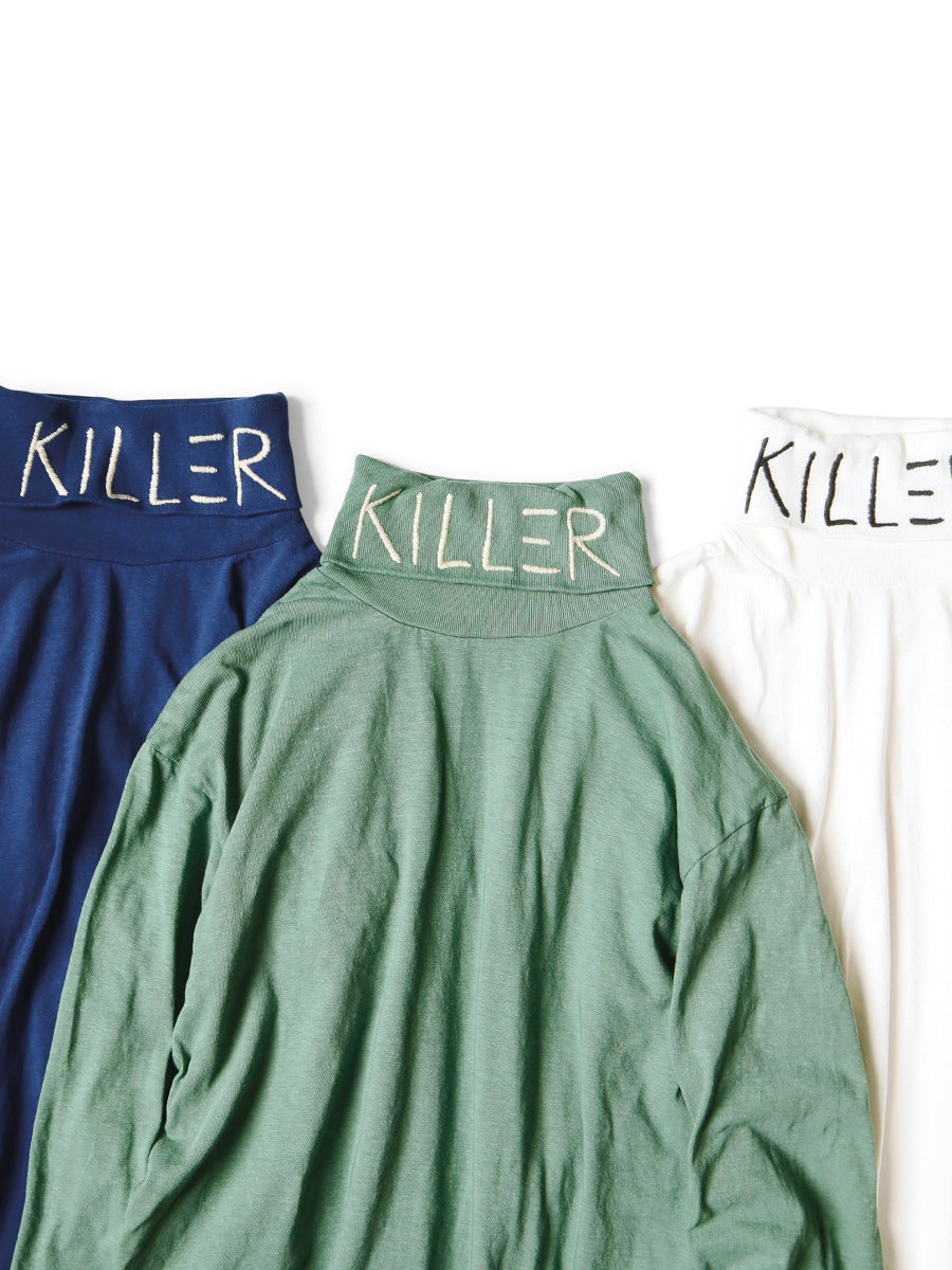 18.5/- Tenjiku High Neck Long T (KILLER Embroidery)