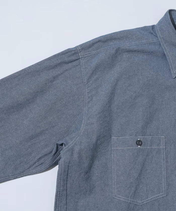 Oversized Classic Regular Collar Chambray Shirt Long Sleeve