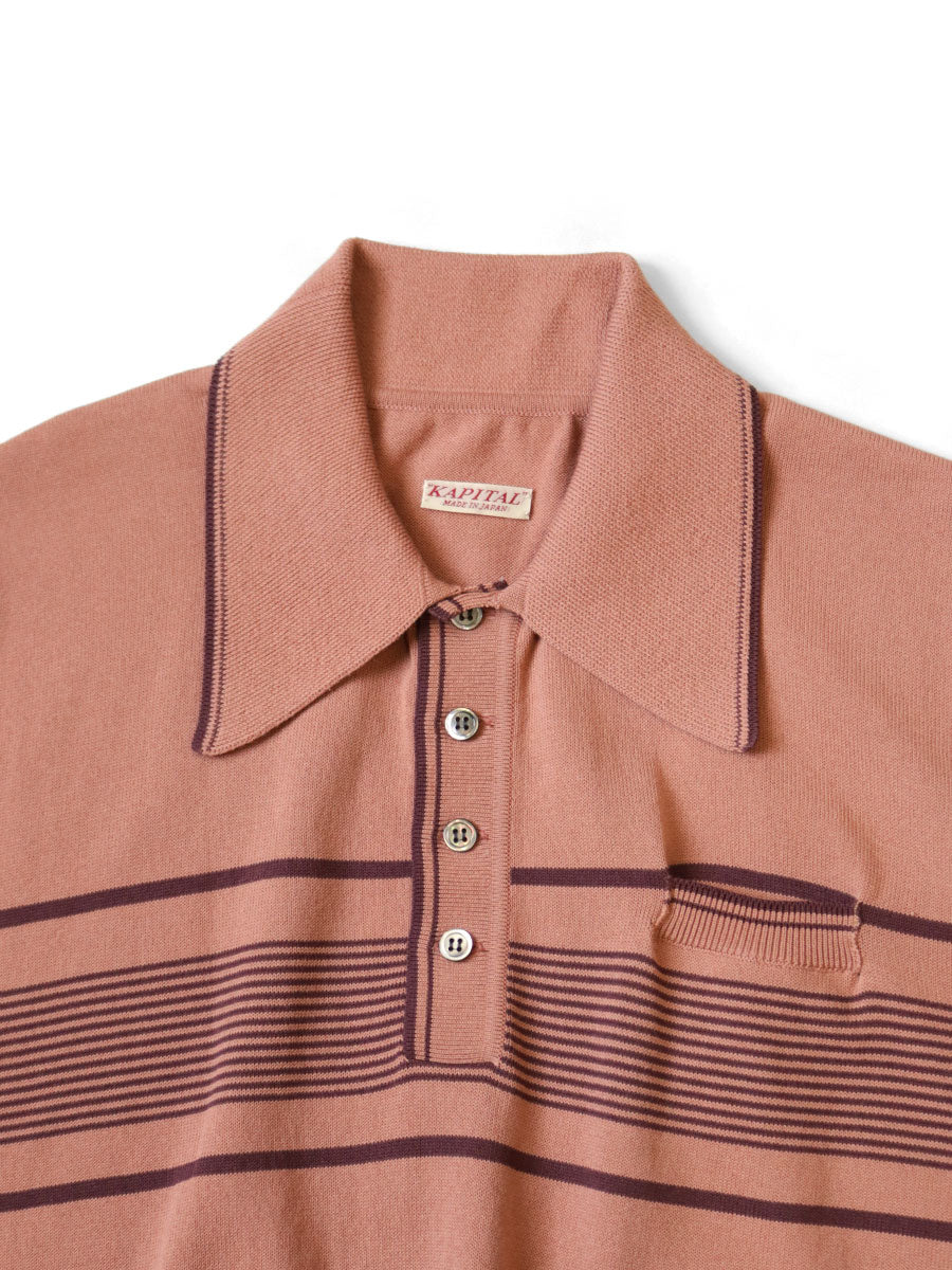 14G Cotton Knit Stripe Carol Polo