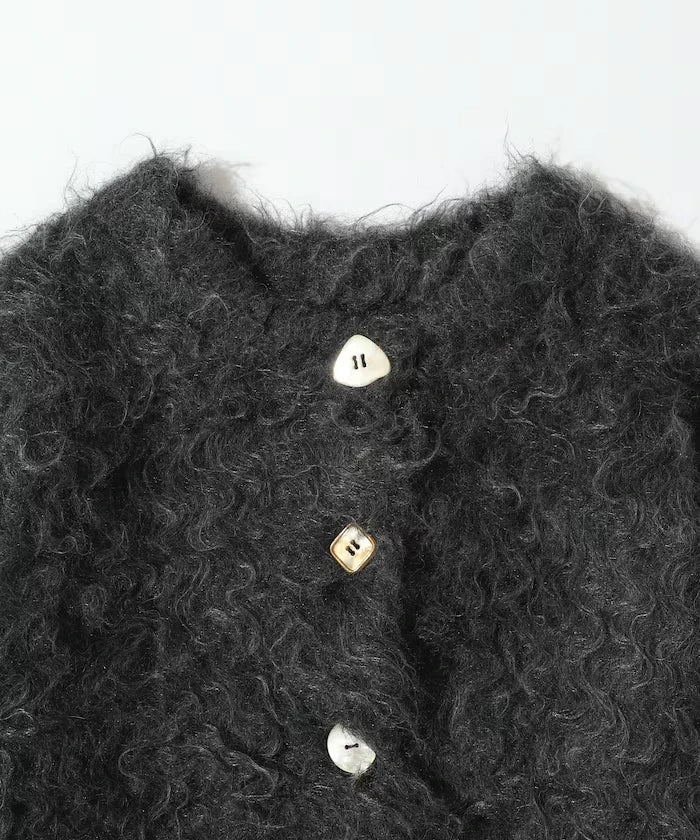 Variation Button Shaggy Knit Cardigan