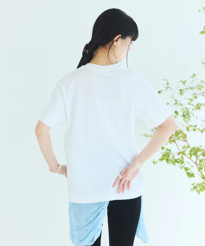 Comfortable Ribbon Print Crew Neck T-shirt