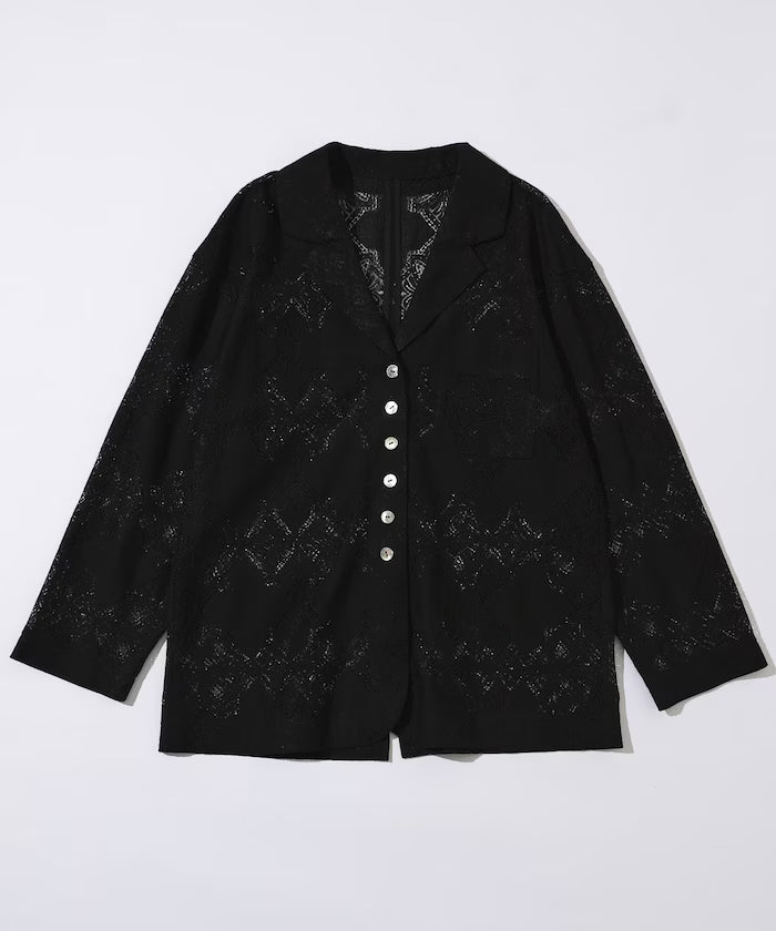 [February 12 12:00 Release] Panel Lace Shirt Jacket / Compatible with Setup
