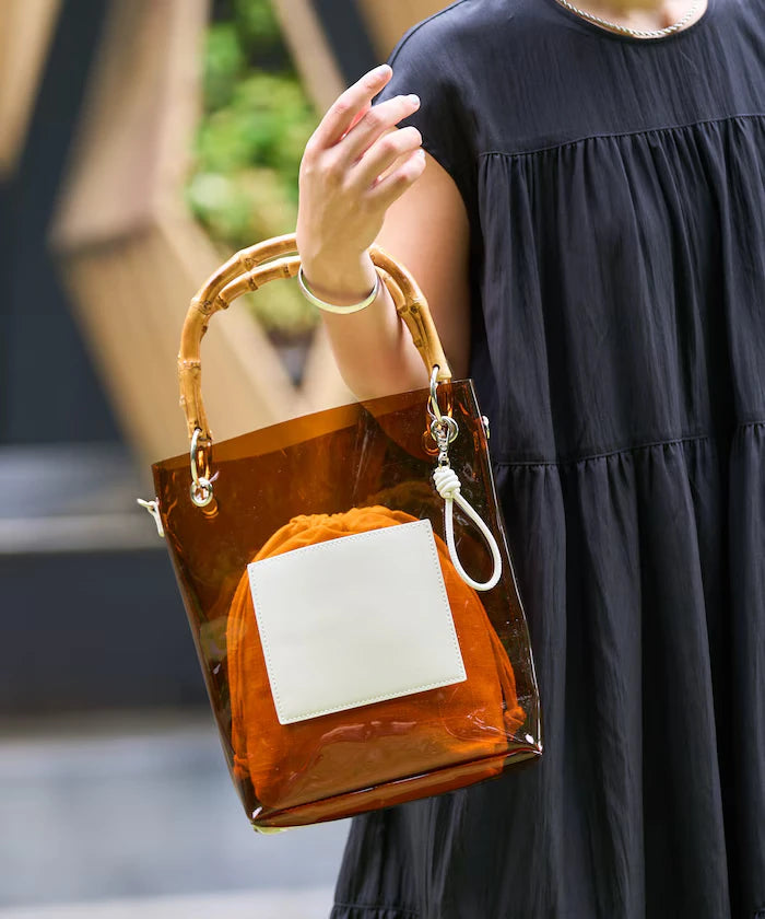 2way Bamboo Handle PVC Bag