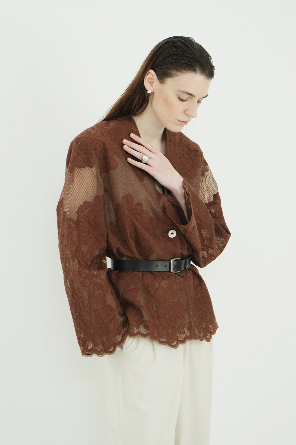 FLOWER LACE WIDE SHIRT JACKET