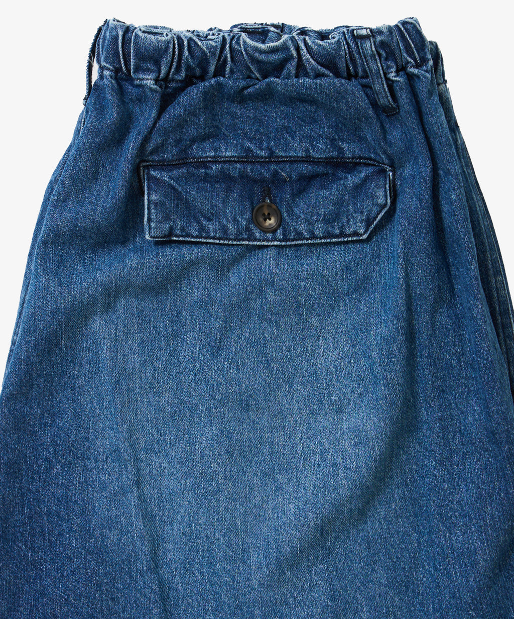 circular fatigue shorts denim damaged