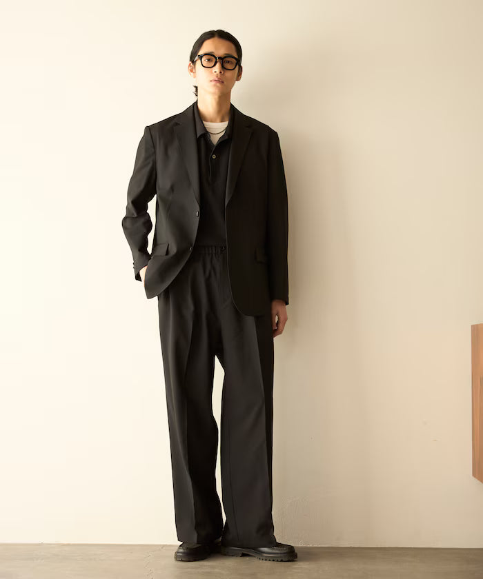 Functional Material Jacket & Wide Slacks Set Up / Washable / UV Cut / Quick Dry / Contact Cooling