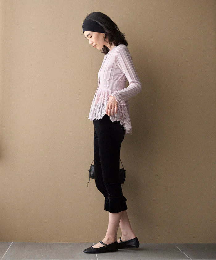 Japan Made Whole Garment Peplum Cardigan
