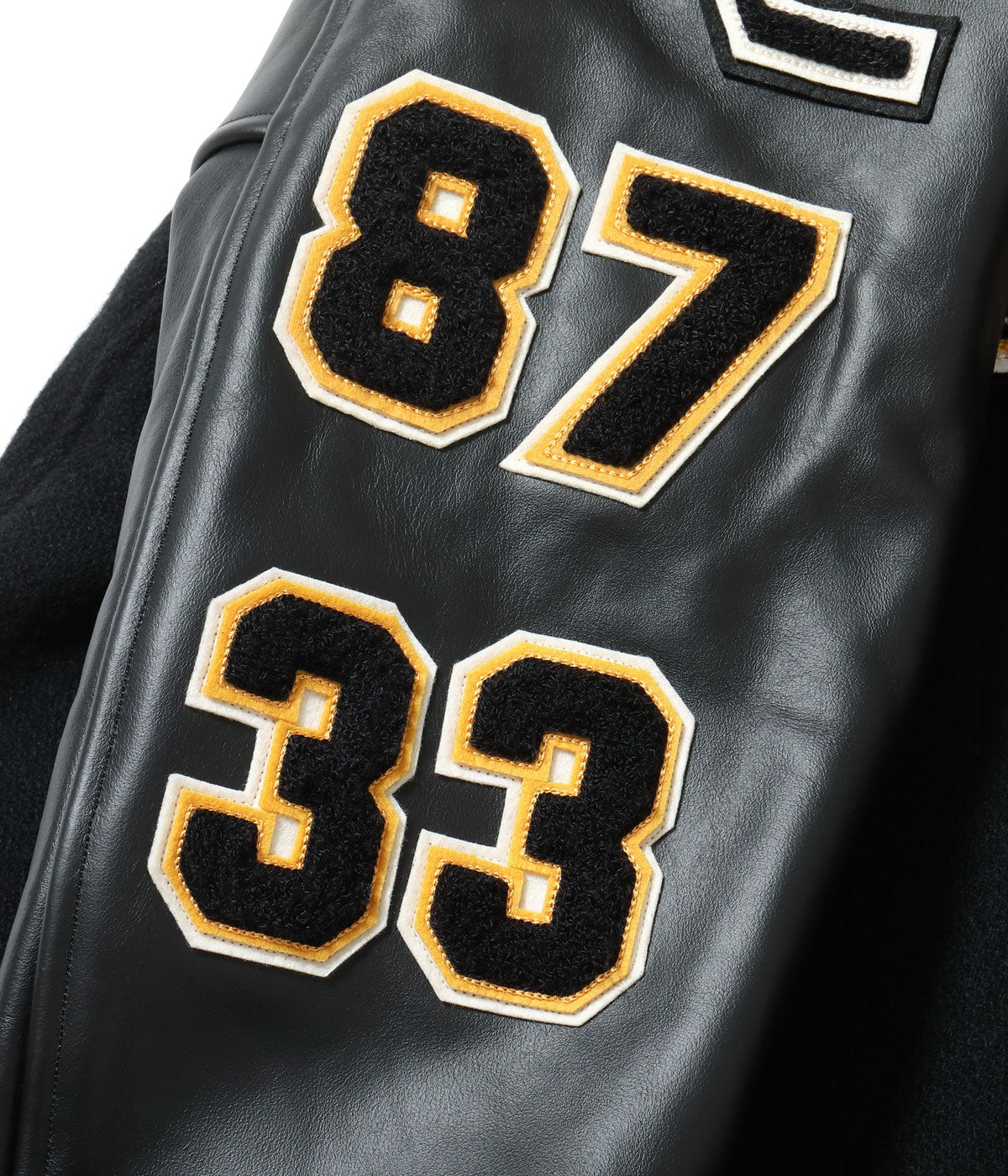 30oz. WOOL MELTON AWARD JACKET “MAVERICKS” (BLACK)