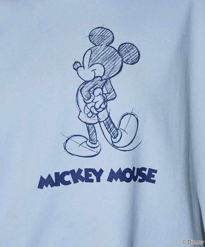 <Functional Material>Mickey Mouse/Sketch Ringer T-Shirt Limited Edition