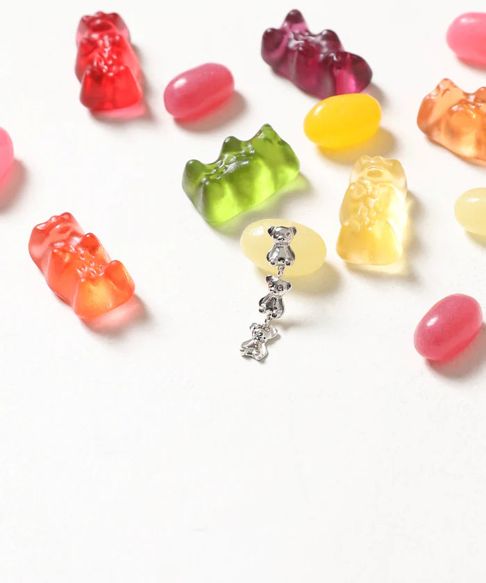 SILVER925 BEAR 3-Pair Earrings 【Limited Edition】/Single Ear