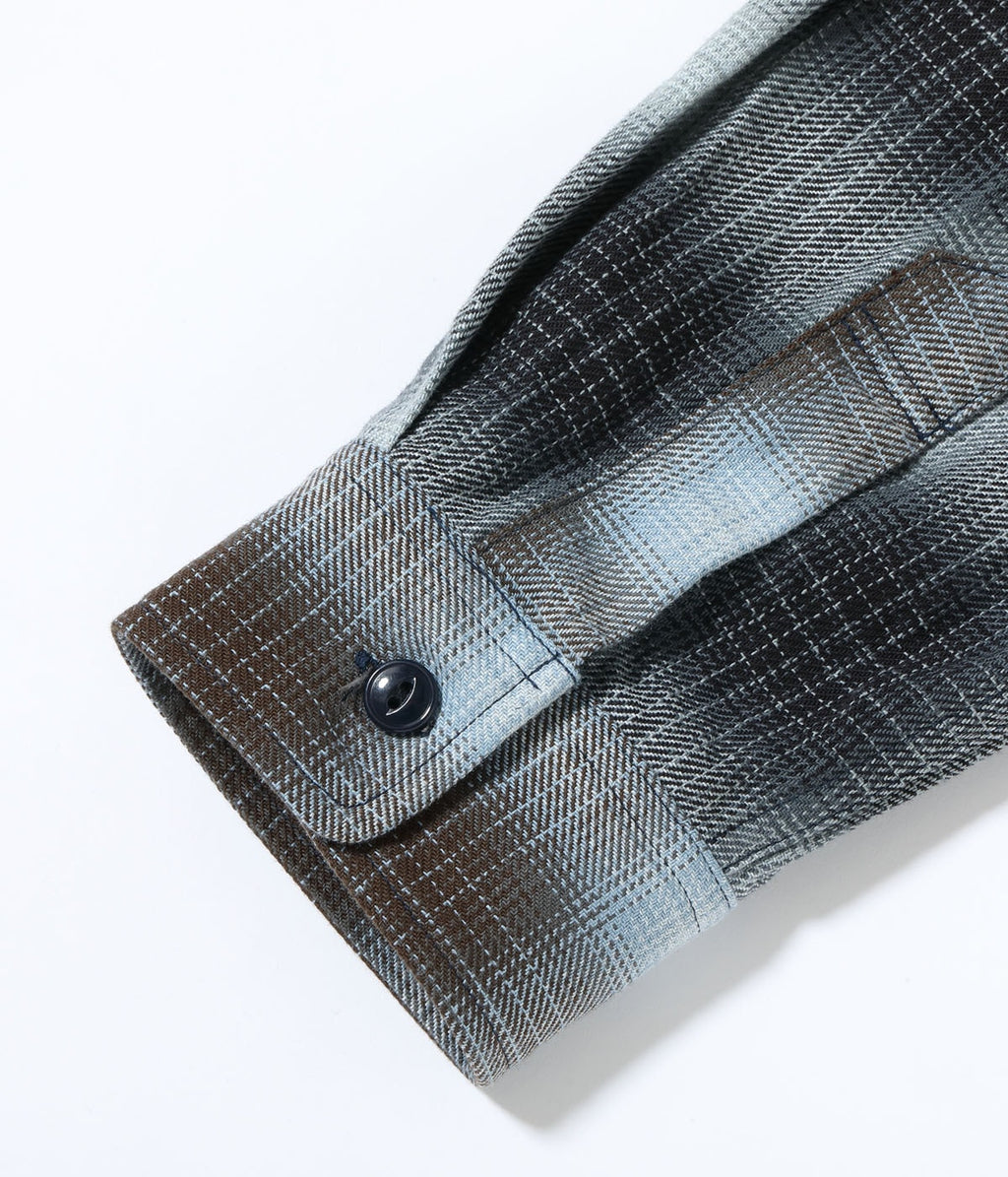 INDIGO OMBRE CHECK CRAZY WORK SHIRT