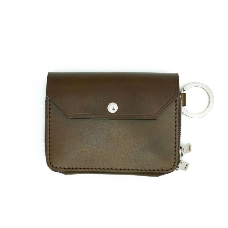 OILED ANTIQUE LEATHER SHORT WALLET/CHOCO