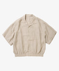 ribbed shirts short sleeve linen ivory