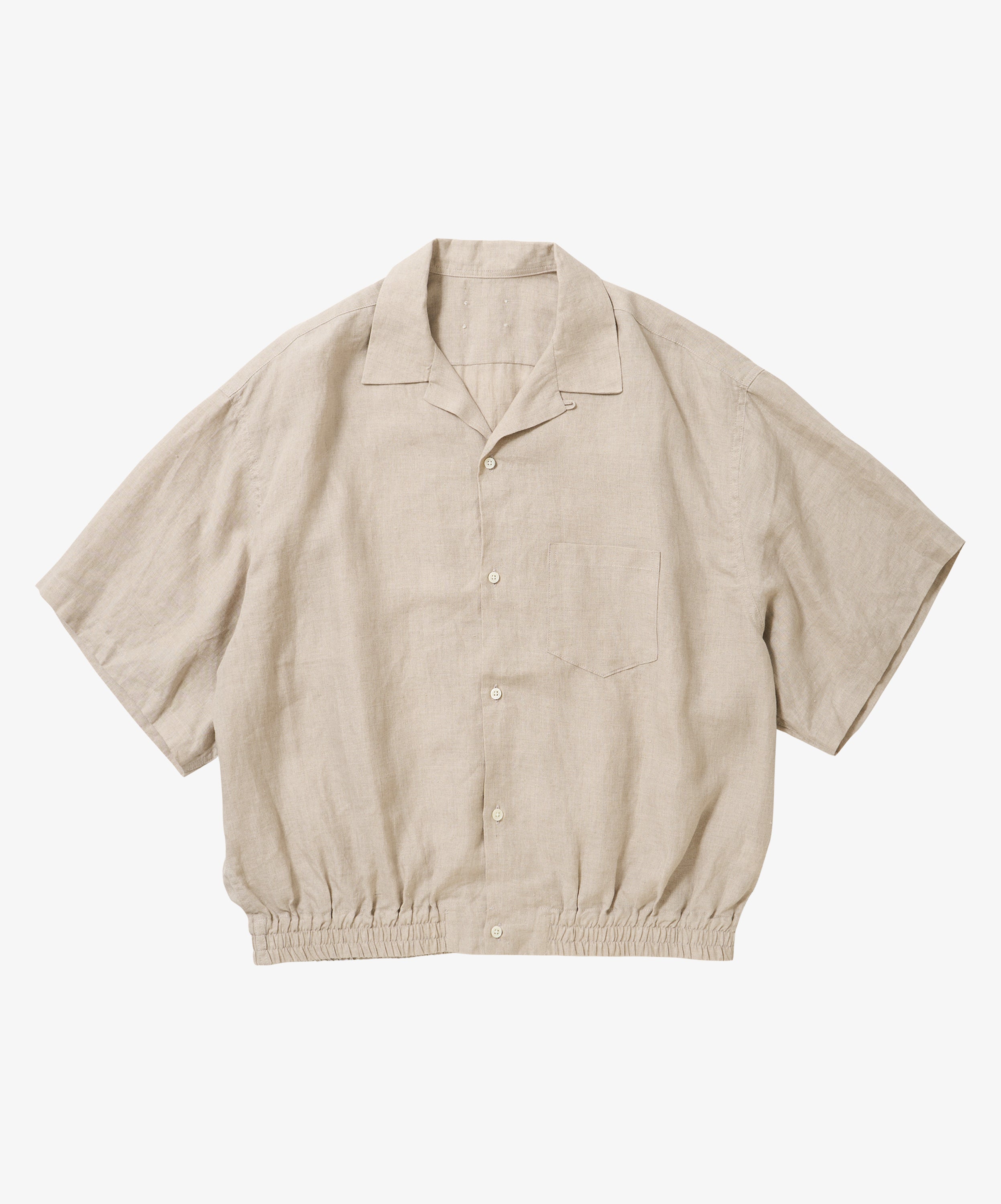 ribbed shirts short sleeve linen ivory