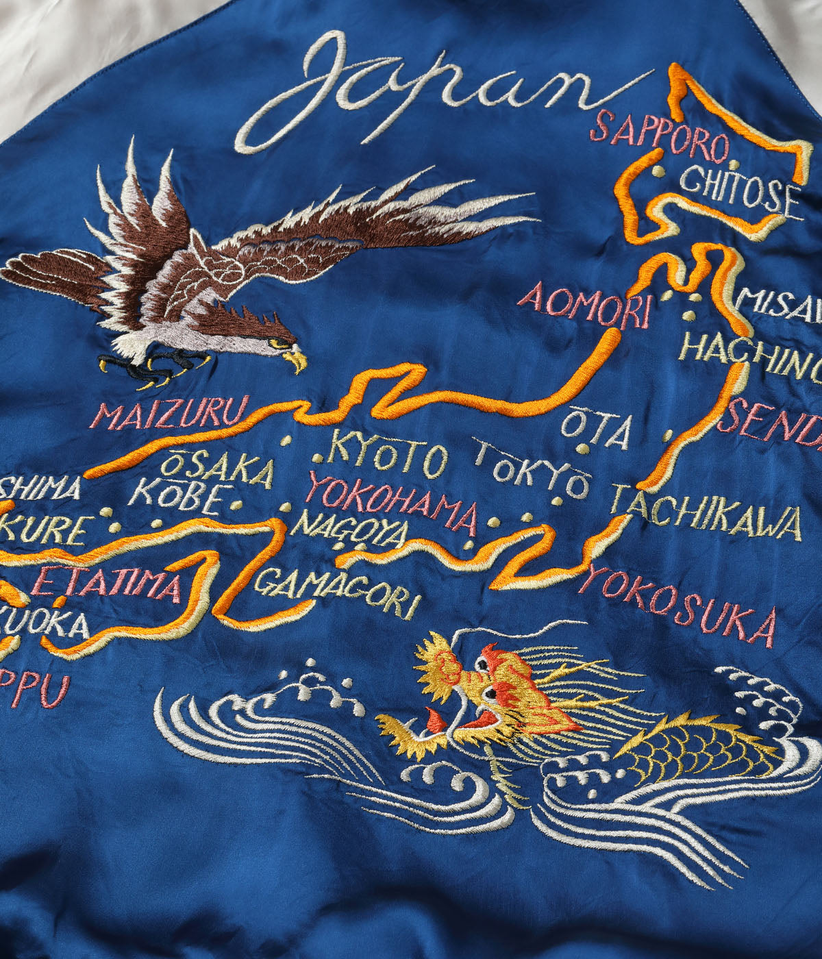 Late 1940s Style Acetate Souvenir Jacket KOSHO & CO. Special Edition ���EAGLE & DRAGON��� �� ���JAPAN MAP���