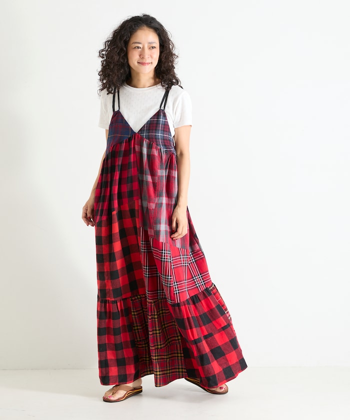 Vintage Remake Check Cami Dress