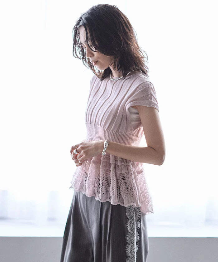 Japan Made Whole Garment Peplum Top