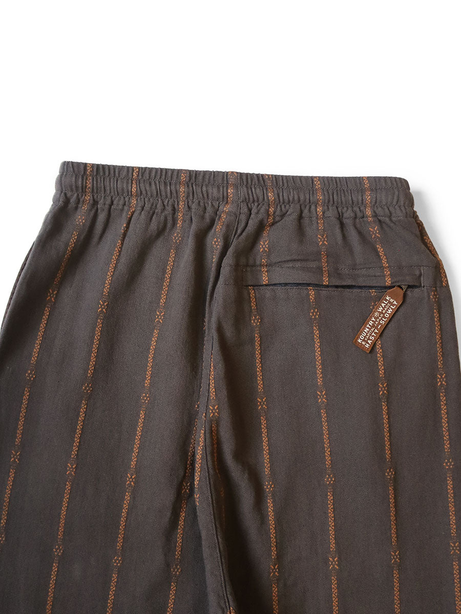 Cotton Linen Sham Stripe Easy Pants