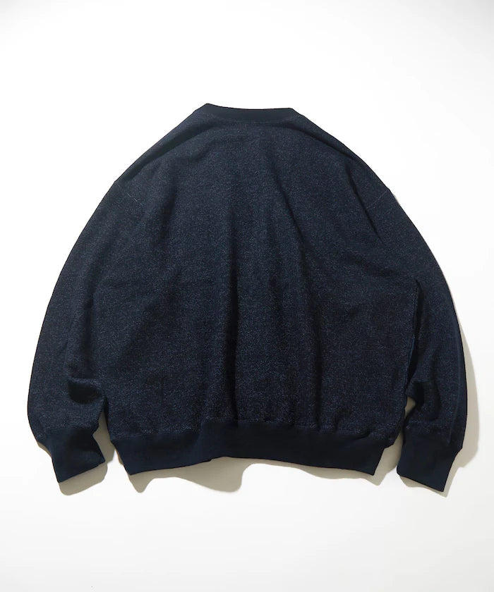 Merino Wool＋Cotton Loop Back V-neck Sweatshirt